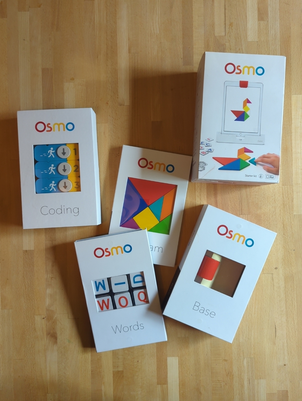 Osmo Learn To Code Bundle Lot Base, Numbers, Words, Tangram Coding Genius Kit